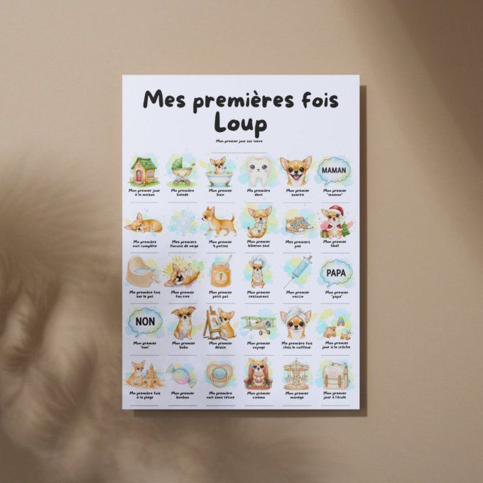 Affiche mes premières fois personnalisable Chihuahua