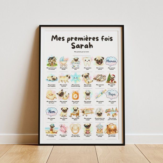 Affiche mes premières fois personnalisable Carlin