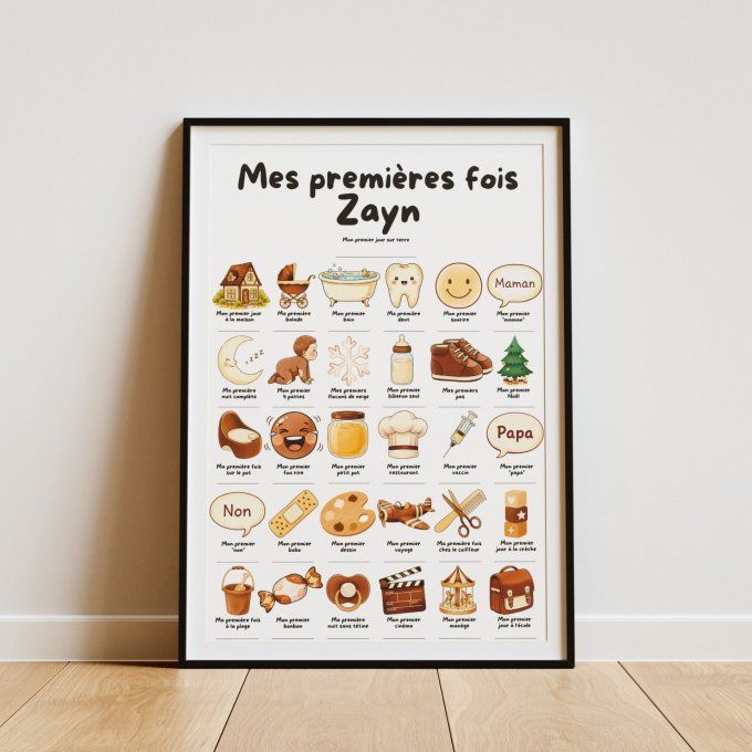Affiche mes premières fois personnalisable Chocolat