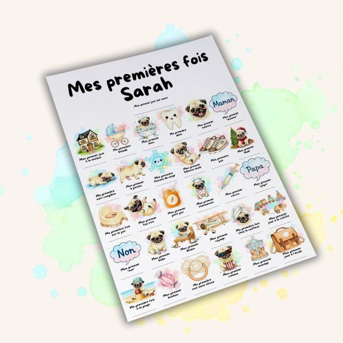 Affiche mes premières fois personnalisable Carlin