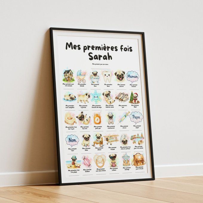Affiche mes premières fois personnalisable Carlin