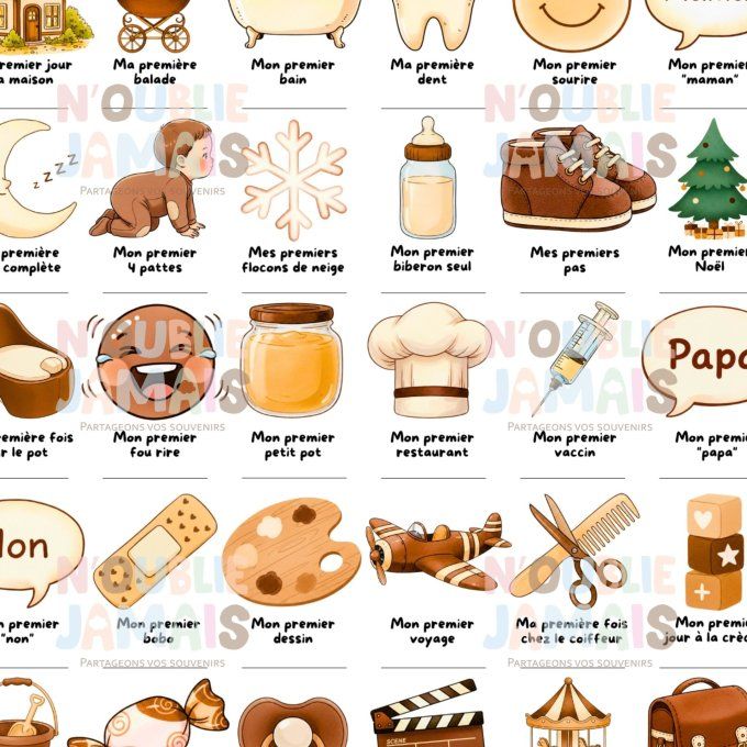 Affiche mes premières fois personnalisable Chocolat