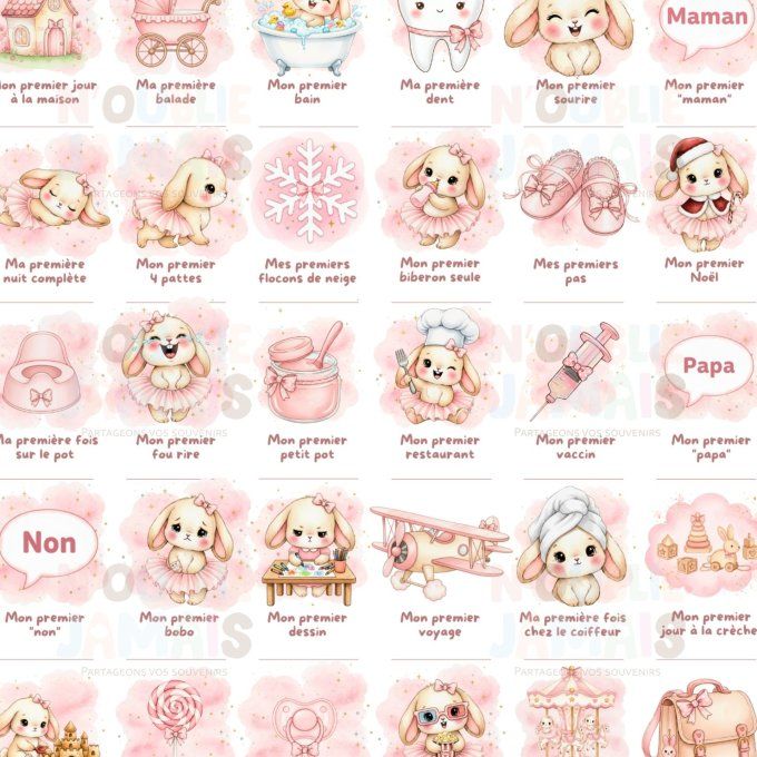 Affiche mes premières fois personnalisable Lapine