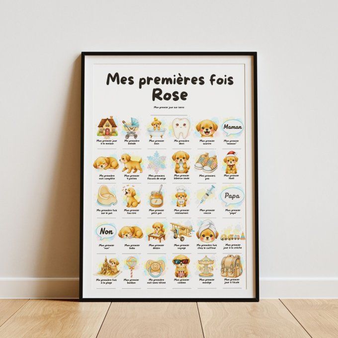 Affiche mes premières fois personnalisable Labrador