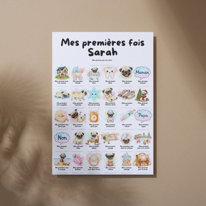 Affiche mes premières fois personnalisable Carlin