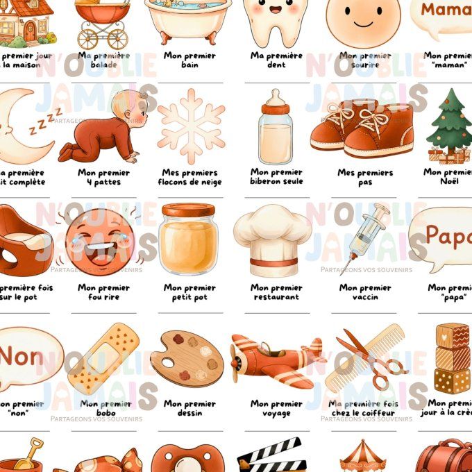 Affiche mes premières fois personnalisable Terracotta