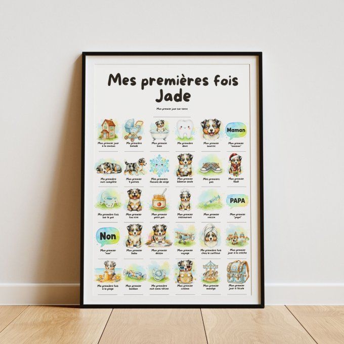 Affiche mes premières fois personnalisable Berger Australien