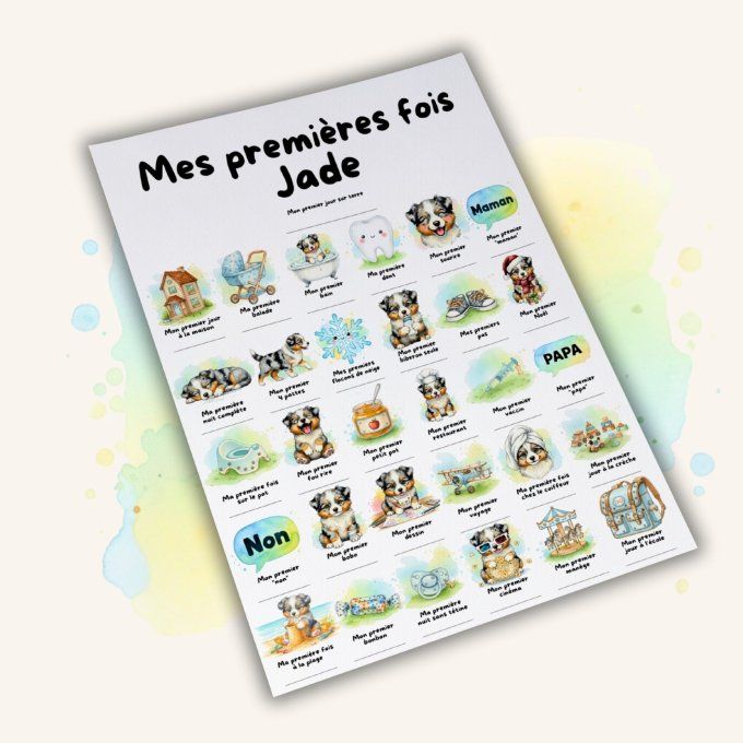 Affiche mes premières fois personnalisable Berger Australien