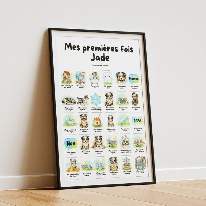 Affiche mes premières fois personnalisable Berger Australien