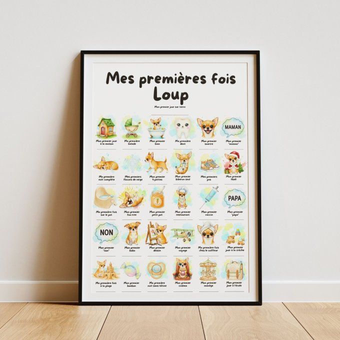 Affiche mes premières fois personnalisable Chihuahua