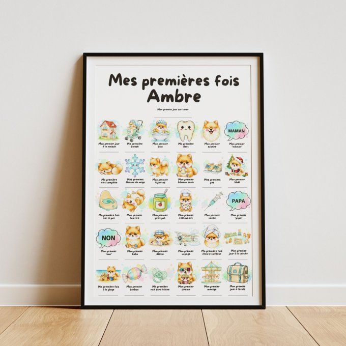 Affiche mes premières fois personnalisable Spitz