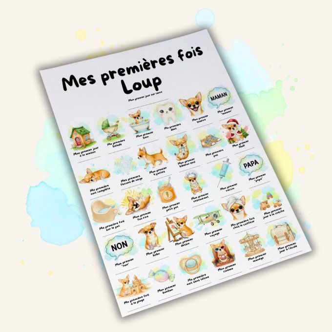 Affiche mes premières fois personnalisable Chihuahua