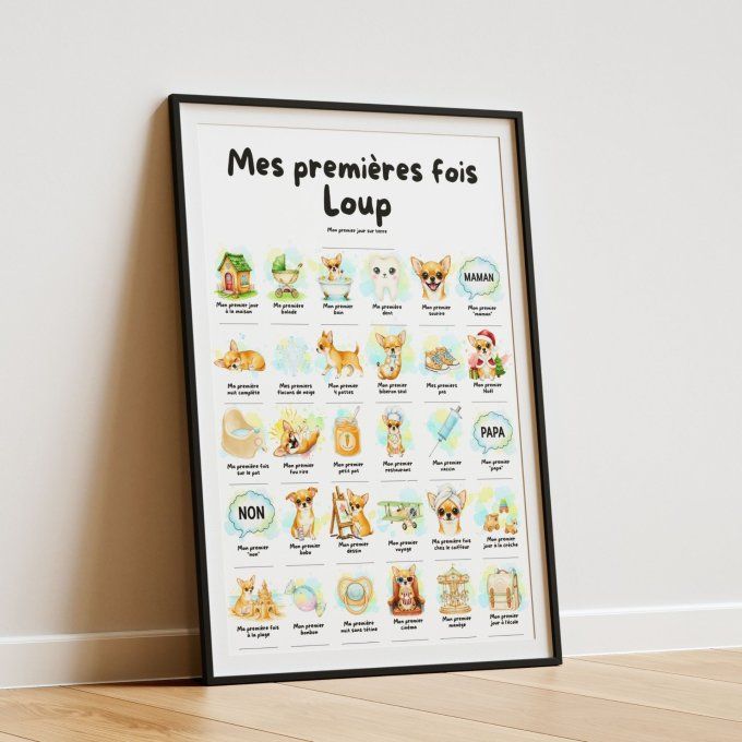 Affiche mes premières fois personnalisable Chihuahua