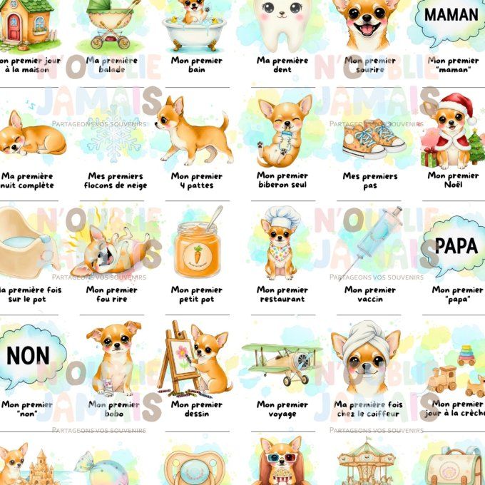 Affiche mes premières fois personnalisable Chihuahua
