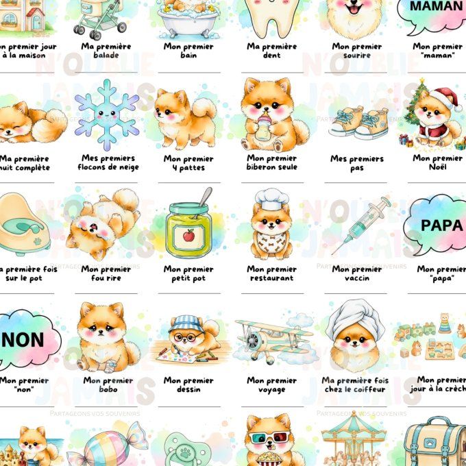 Affiche mes premières fois personnalisable Spitz
